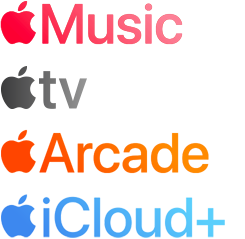 قائمة خدمات Apple: Apple Music وApple Fitness Plus وApple TV وApple Arcade وApple iCloud Plus